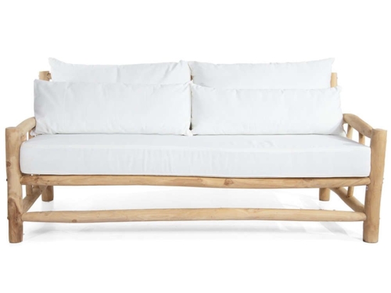 Καναπές Διθέσιος Napoli 780001 180x90x80cm Με Μαξιλάρια Natural-White Soulworks Διθέσιος