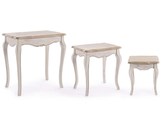 Ζιγκόν Clarisse (Σετ 3Τμχ) 0745806 32x32x36/45x35x48/60x40x60cm White