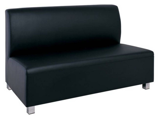 Καναπές 2θέσιος Bandy Ε952,22 130x71x88cm Pu Black Τεχνόδερμα