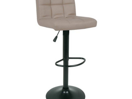 Σκαμπό Μπαρ Lino Cappuccino/Βαφή Μαύρη ΕΜ412,5Μ 44x50x62 Σετ 2τμχ Μέταλλο,Τεχνόδερμα