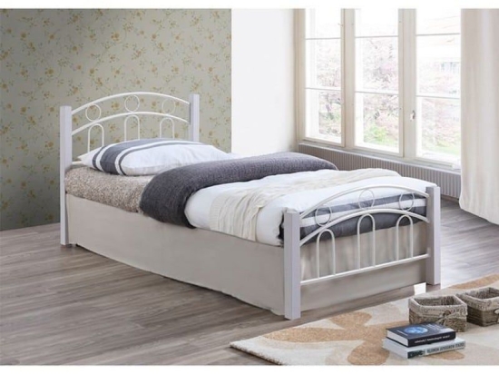 Κρεβάτι Norton Ε8108,1 145x201x79cm Για Στρώμα 140x190cm White Διπλό Μέταλλο