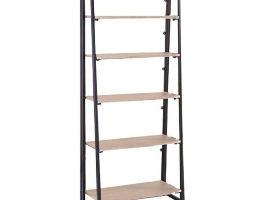 Ραφιέρα ΕΟ427 64x32x153cm Black-Sonoma Mdf,Μέταλλο
