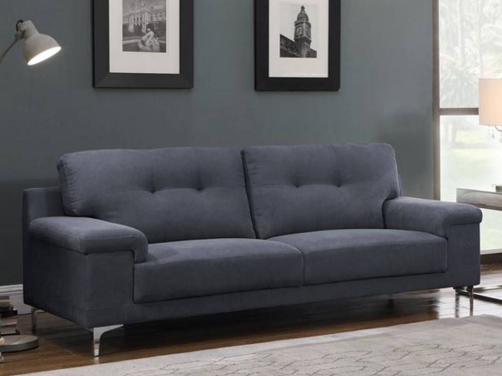Kαναπές Τριθέσιος Note Ε965,31 211x89x85cm Blue-Grey Μέταλλο,Ύφασμα