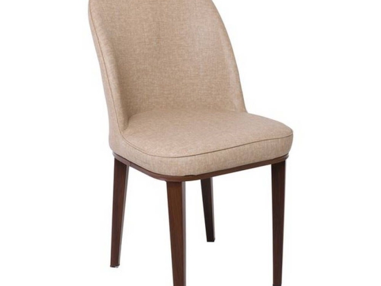 Καρέκλα Tex ΕΜ164,3 47x60x90cm Wallnut/Linen Pu Beige Σετ 4τμχ Μέταλλο,Τεχνόδερμα