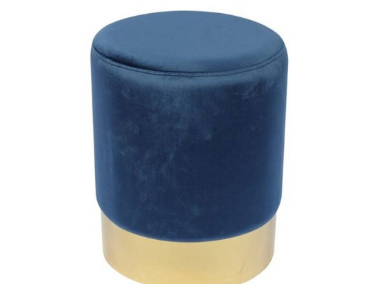 Σκαμπό Sol Ε7030,1 D.37x44cm Gold-Blue Velure Μέταλλο,Ύφασμα