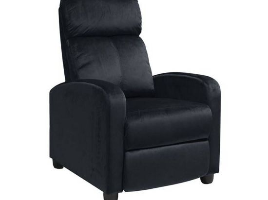 Πολυθρόνα Porter Relax Black Velure Ε9781,1 68x86x99cm Βελούδο