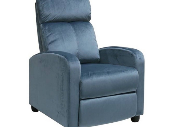Πολυθρόνα Porter Relax Grey-Blue Velure Ε9781,4 68x86x99cm Βελούδο