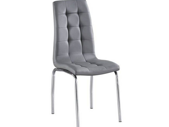 Καρέκλα Melva Grey ΕΜ942,4 42x68x96cm Σετ 4τμχ Μέταλλο,Τεχνόδερμα