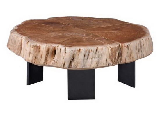 Τραπεζάκι Σαλονιού Siva ΕΑ7084 +/-70x65x33cm Anthracite-Natural Μέταλλο,Ξύλο