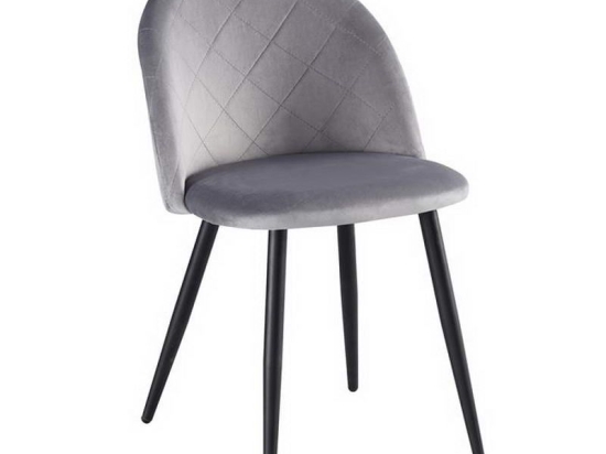 Καρέκλα Bella ΕΜ759,2 50x57x81cm Black Grey Σετ 4τμχ Μέταλλο,Ύφασμα