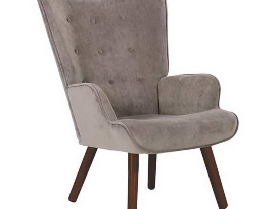 Πολυθρόνα - Μπερζέρα Alma Ε7141,20Κ 69x76x97cm Walnut-Light Brown Ξύλο,Ύφασμα