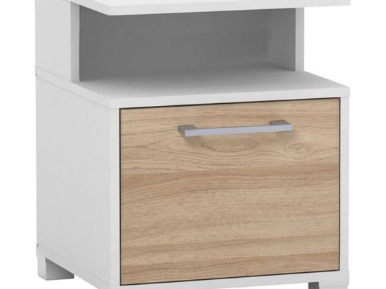 Κομοδίνο Decon Ε7723,70 40x40x50cm White - Sonoma Μελαμίνη