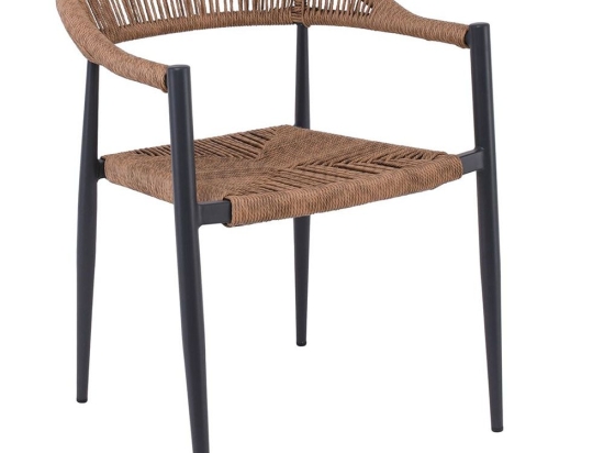 Πολυθρόνα Στοιβαζόμενη Mady Ε6714,1 56x59x78cm Natural-Anthracite