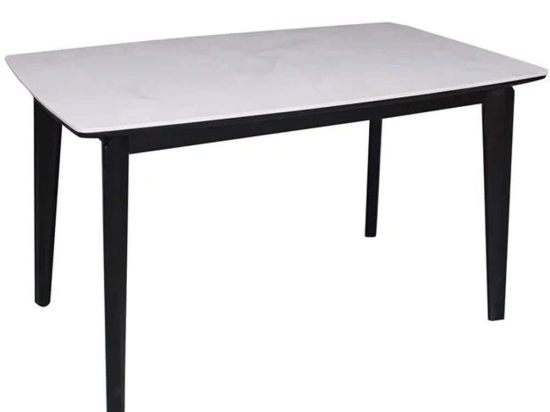 Τραπέζι Danny Ε793,1 130x80x75cm Stone White-Black Ξύλο,Τεχνομάρμαρο