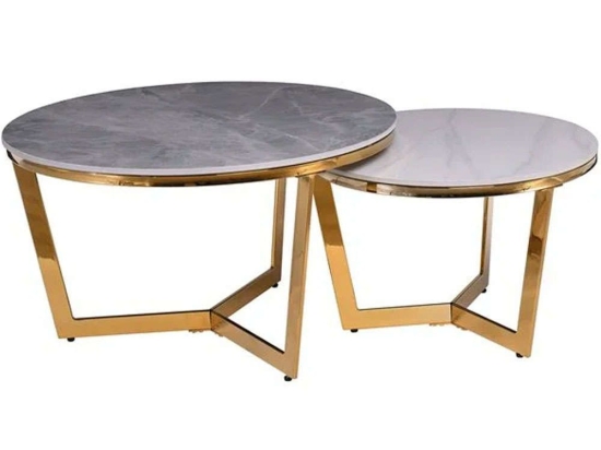 Τραπεζάκια Σαλονιού Otto (Σετ 2Τμχ) ΕΜ527,S Φ80x45/60x38cm Multi