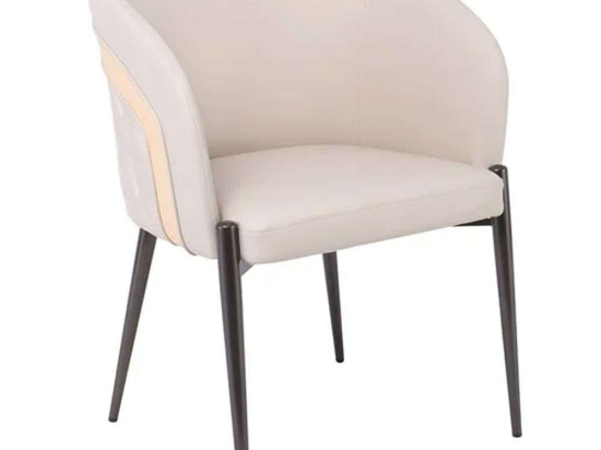 Πολυθρόνα Lena ΕΜ178,1 60x60x80cm Beige-Black Μέταλλο,Τεχνόδερμα