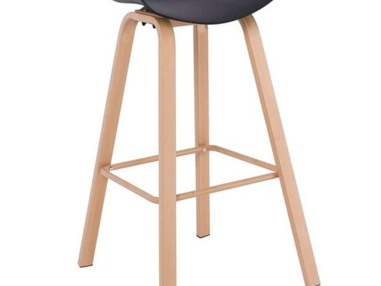 Σκαμπό Μπαρ Pent ΕΜ1531,2 49x52x84cm Natural-Black