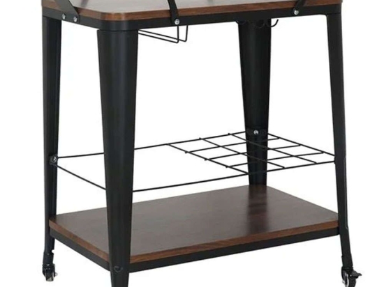 Τραπεζάκι Βοηθητικό Με Ρόδες Relix Ε5211,1 74x49x82cm Walnut-Black