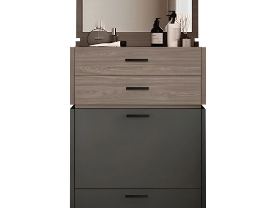 Τουαλέτα Vanity Ε7353,1 60x45x90/130cm Anthracite-Walnut