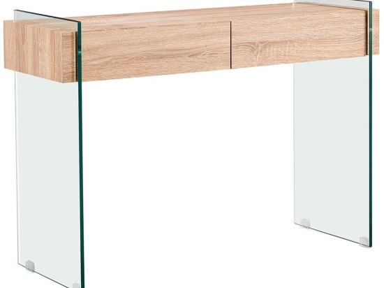 Κονσόλα Wood-Διάφανη Glasser ΕΜ841,1 110x40x76cm Natural