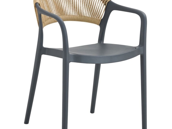 Πολυθρόνα Στοιβαζόμενη Donna Ε3150,4 57x55x79cm Anthracite-Natural