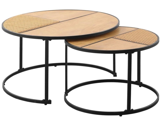 Τραπεζάκια Σετ 2Τμχ Pablo ΕΜ9617,S 60x41/80x45cm Natural-Black