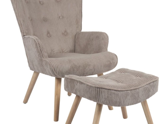 Πολυθρόνα & Σκαμπό Σετ Alma Ε7141,22 69x76x97cm/52x38x35cm Cappucino-Beige