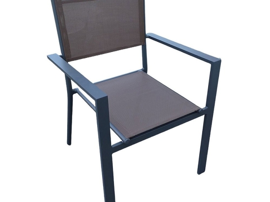 Πολυθρόνα Dining Στοιβαζόμενη Amiral Ε6794,4 60x57x85cm Anthracite-Beige