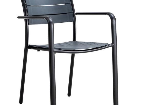 Πολυθρόνα Στοιβαζόμενη Saga Ε6710,2 56x57x84cm Anthracite-Black