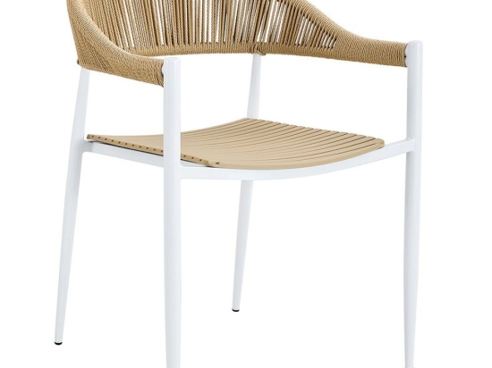 Πολυθρόνα Στοιβαζόμενη Malta Ε6722,1 57x57x76cm White-Beige