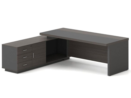 Γραφείο Αριστερή Γωνία Vip ΕΟ929,L 180x90x75/180x50x62cm Anthracite-Walnut