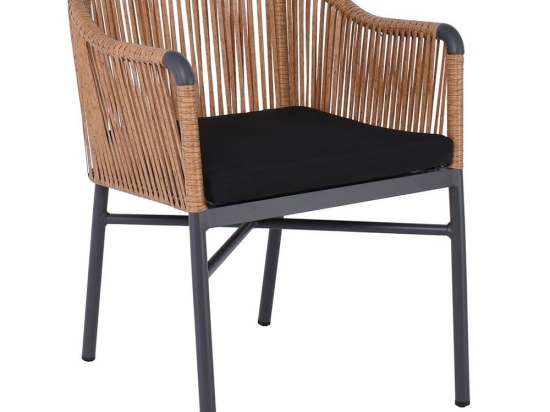Πολυθρόνα Βεράντας-Κήπου Braga Ε6781 57x58x77cm Anthracite-Natural