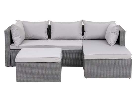 Καναπές με Σκαμπό Corner Ε6628,1 Grey Τριθέσιος