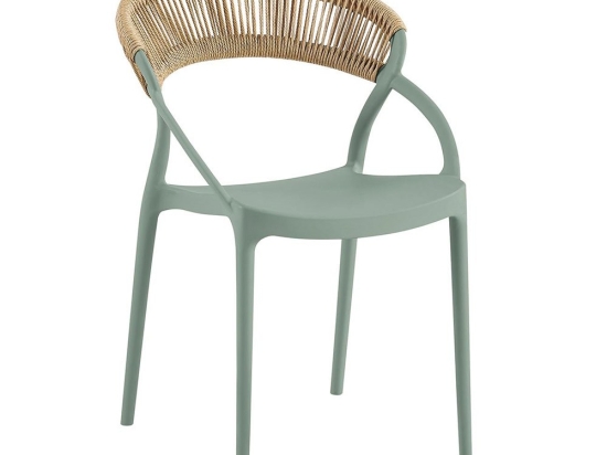 Πολυθρόνα Στοιβαζόμενη Dora Ε3151,2 60x53x80cm Natural-Green
