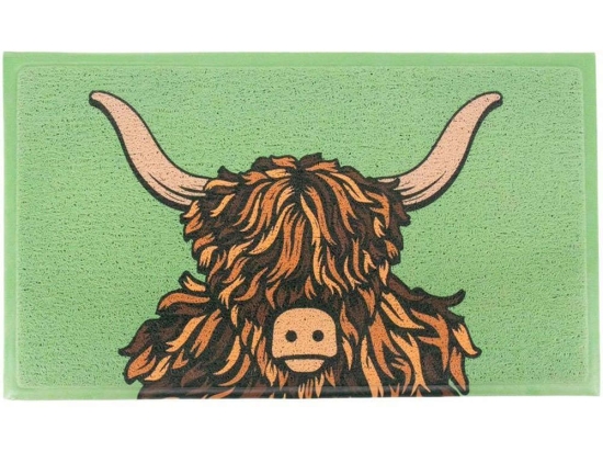 Πατάκι Εισόδου Green Highland Cow -AMDMW-HIGHLANDBROWN-7040 70x40cm Multi Artsy Mats 70x40
