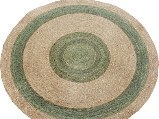 Χαλί Γιούτας 00.02.23155 Natural-Green 120X120cm Round