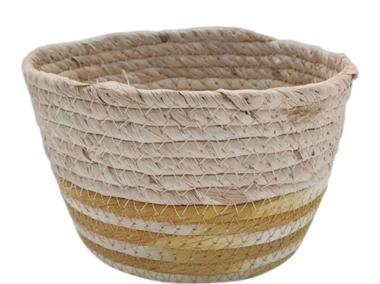 Καλάθι - Κασπώ 00.06.61192 Δίχρωμο 15,5x10cm Natural-Yellow Ψάθα