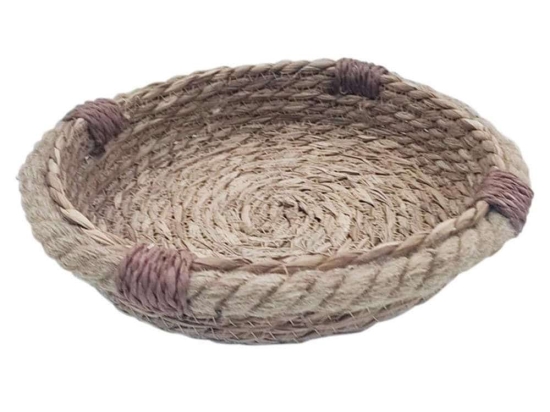 Καλάθι - Πιατέλα 00.06.61297 Με Κοτσίδα 26x5,5cm Ψάθινο Natural Ψάθα