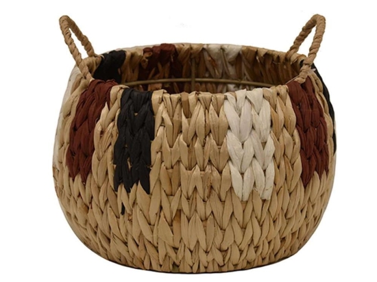 Καλάθι Μπουλ Stripes 00.06.67463 20x17cm Ψάθινο Natural-Multi Ψάθα
