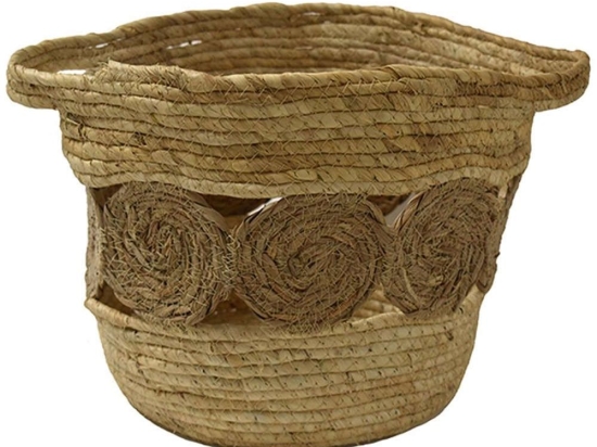 Καλάθι Με Σχέδιο 00.06.67502 31x27cm Ψάθινο Natural Ψάθα