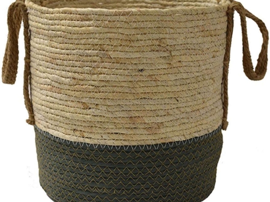 Καλάθι Με Βάση 00.06.67505 Φ32x30cm Ψάθινο Olive Ψάθα