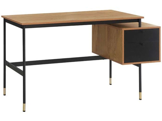 Γραφείο Living 0016-124-031 138x54x73cm Grey Oak-Black