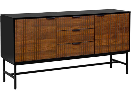 Μπουφές 0016-225-050 150x40x75cm Black-Oak Μελαμίνη,Μέταλλο