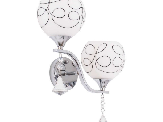 Φωτιστικό Τοίχου - Απλίκα Canter 00635 2xE27 32x15x40cm Black-White GloboStar