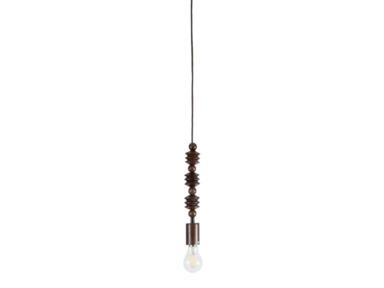 Φωτιστικό Οροφής Κρεμαστό Beads 00692 1xE27 IP20 5x33cm Dark Brown GloboStar
