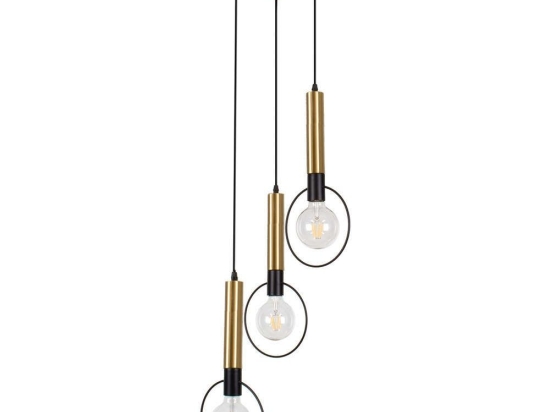 Φωτιστικό Οροφής Olvero 00773 1xΕ27 Με Πλέγμα Φ30x130cm Black-Gold GloboStar