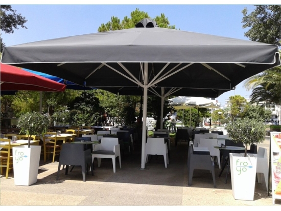 Ομπρέλα Επαγγελματική Cabana 01-00-1504 Χωρίς Βολάν 290gr/m² 4x4x2,5m Grey