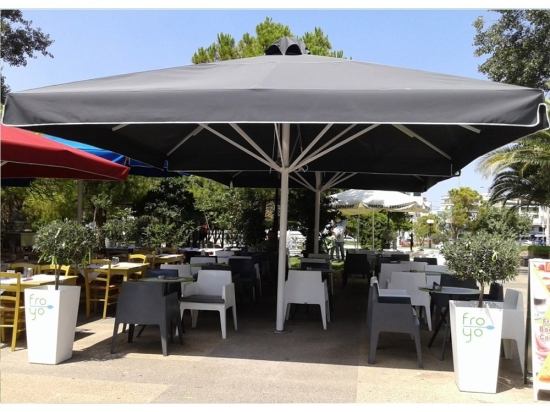 Ομπρέλα Επαγγελματική Cabana 01-00-1505 Χωρίς Βολάν 290gr/m² 5x5x2,5m Grey