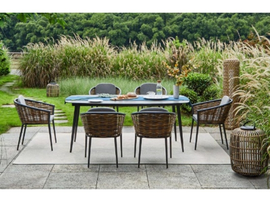 Τραπεζαρία Κήπου Musses Rattan 01-00-2072 (Σετ 7Τμχ) Brown-Anthracite 6 Θέσεων