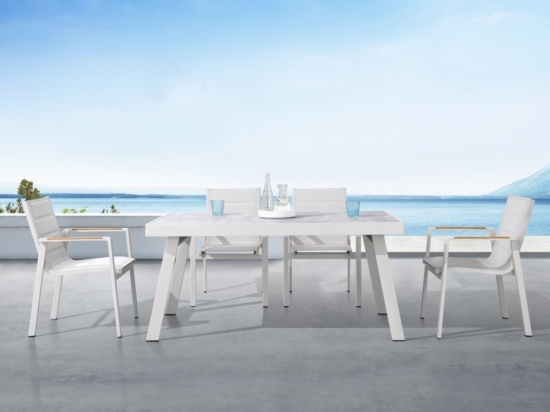 Τραπεζαρία Κήπου Nofi 2.0 01-00-2080 (Σετ 7Τμχ) Grey-Beige 6 Θέσεων
